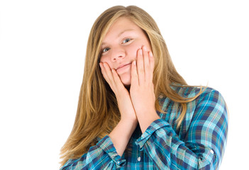 Erschrockenes Mädchen