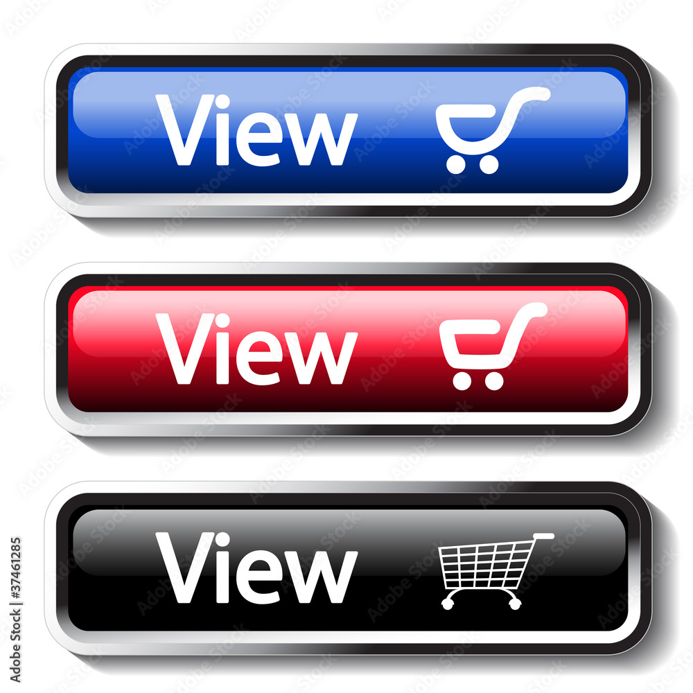 Poster vector set of shop buttons - view cart