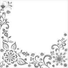 Flower background, contours