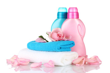 Towel and cleaning isolated on white