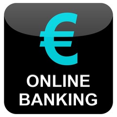 Obraz premium Button schwarz - Online Banking