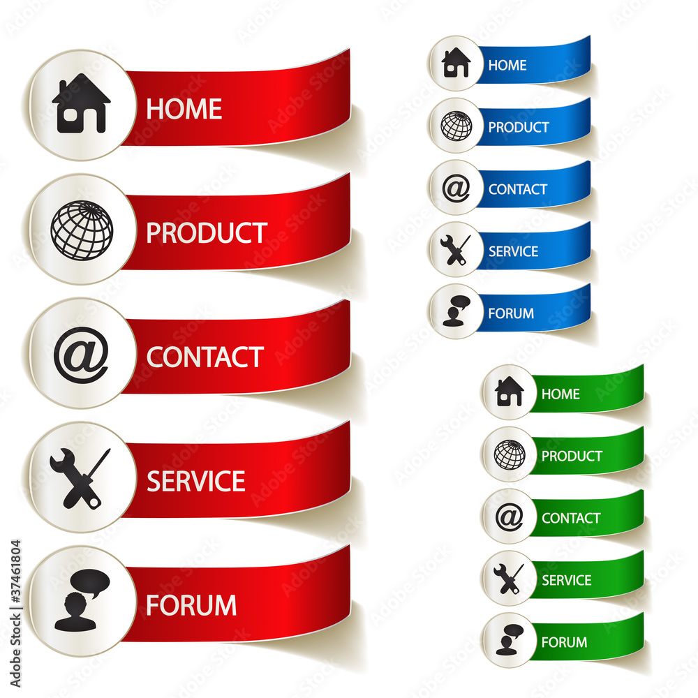 Poster vector navigation labels - web menu buttons