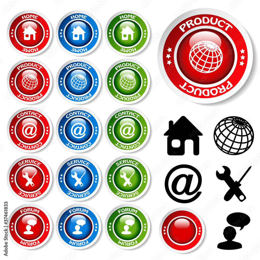 Poster vector set of web templates - menu buttons