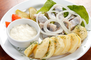 Matjes with Potatoes and Mayonnaise