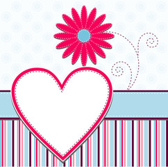 Naklejka premium Template heart greeting card, vector