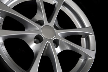 Alloy rim on black background