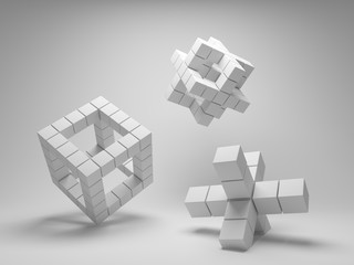Design abstract geometry of the cubes