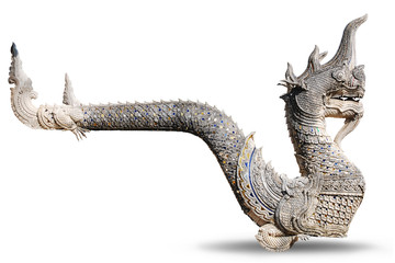 Thai dargon statue isolate on the white background