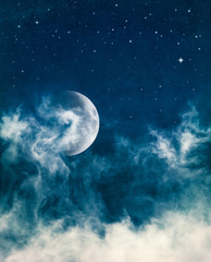 Midnight Fog and Moon