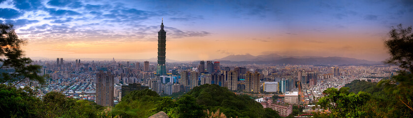 Sunset of Taipei city - Powered by Adobe