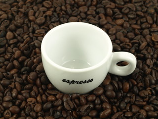 Empty espresso coffee cup