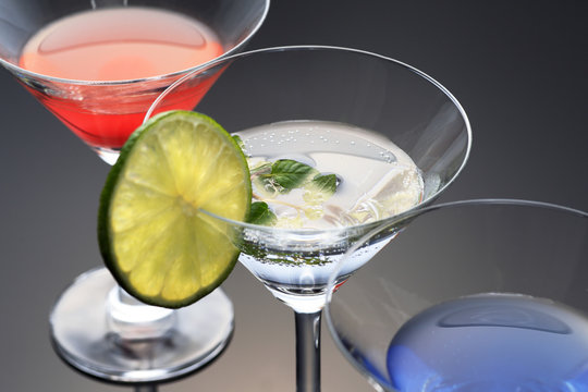 Cocktail in martini glass.
