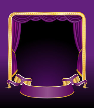 purple banner stage