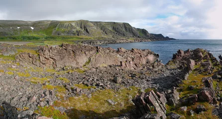 Wild landscape of Barentz sea cost of Varangerhalvoya in Finnmar