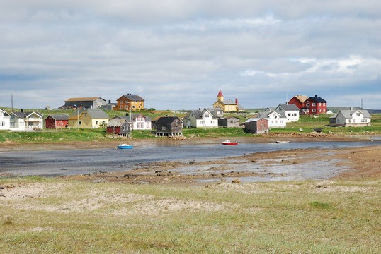 abandoned fishing village Hamningberg in Finnmark, End of Europe