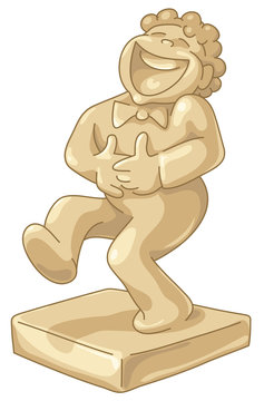 Golden statuette of laughing man