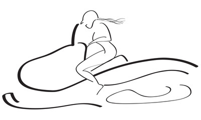 Abstract Girl on Snowmobile