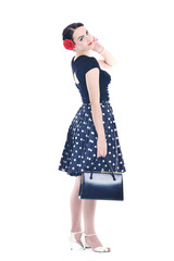 beautiful young woman isolated on white