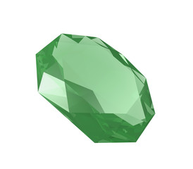 Fototapeta premium emerald on white