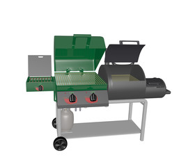 combination gas grill and smoker