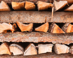 Firewood stacked in a pile