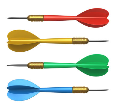 Set of color darts