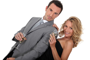 portrait of a couple with glasses