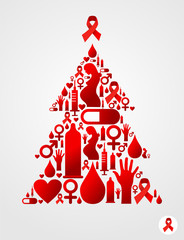 Christmas tree with AIDS icons