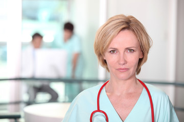 Woman with stethoscope