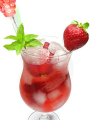 fruit juice cold drink with strawberry