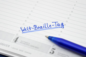 Welt-Braille-Tag Termin im Kalender notiert