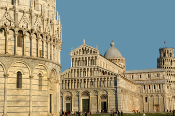 Baptistry and Duomo on Field of Miracles in Pisa Italy
