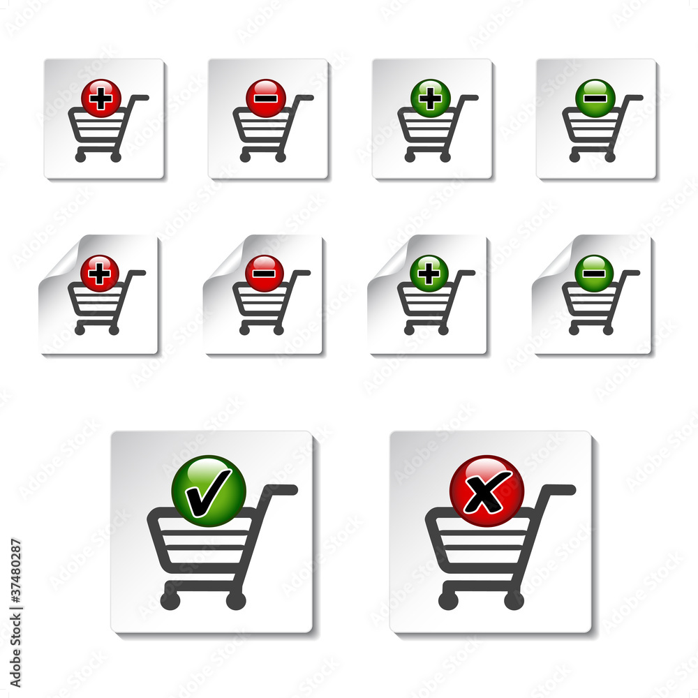 Poster vector add delete shopping cart item
