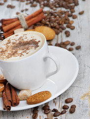 Coffee cup and cookies