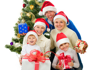 Christmas Family isolated on white