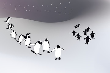 Fototapeta na wymiar Tło Penguins