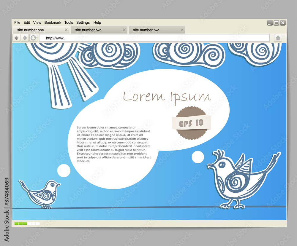 Poster Opened browser window template