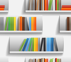 Seamless background of library shelves
