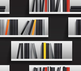 Seamless background of library shelves