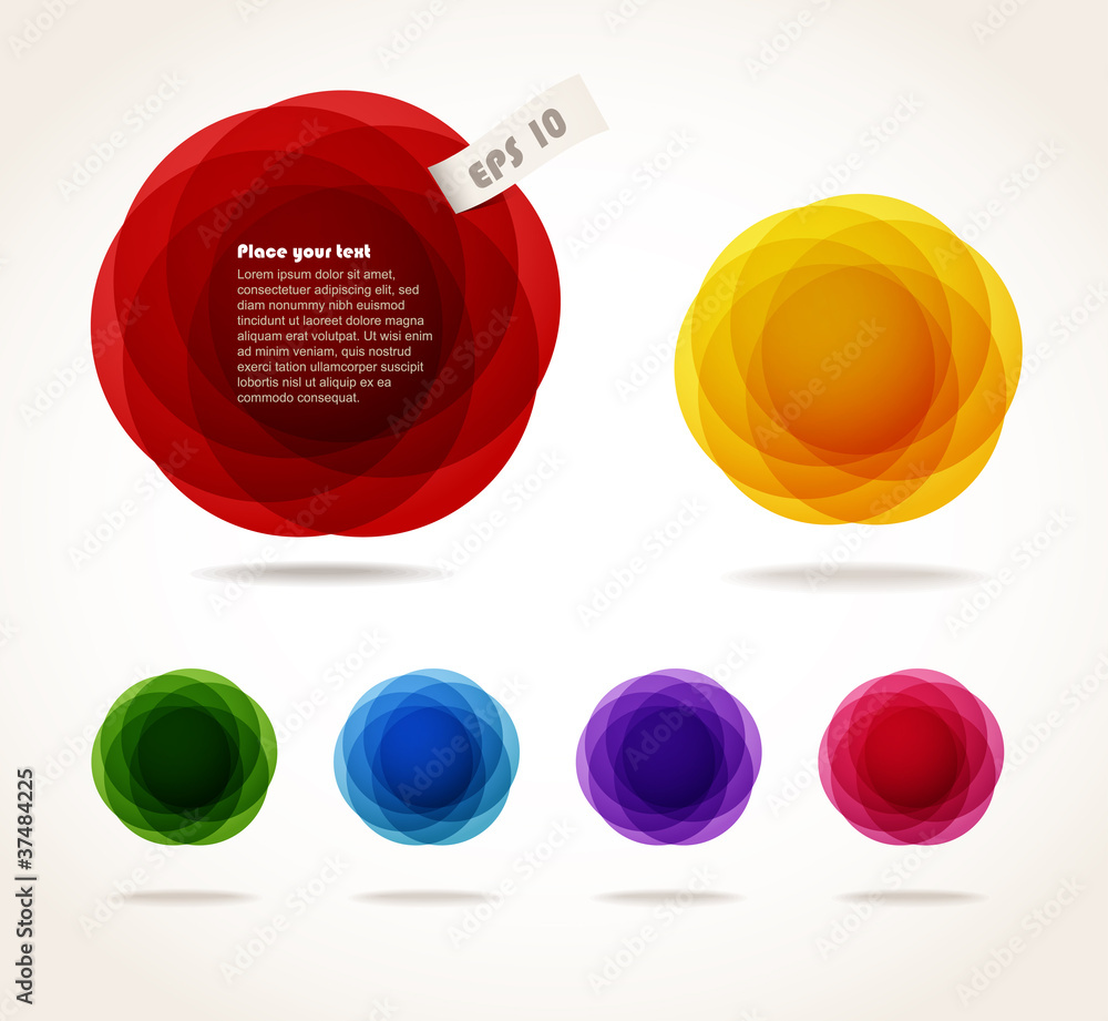 Poster color abstract bubbles set. ready for a text