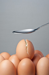 spoon creak an egg
