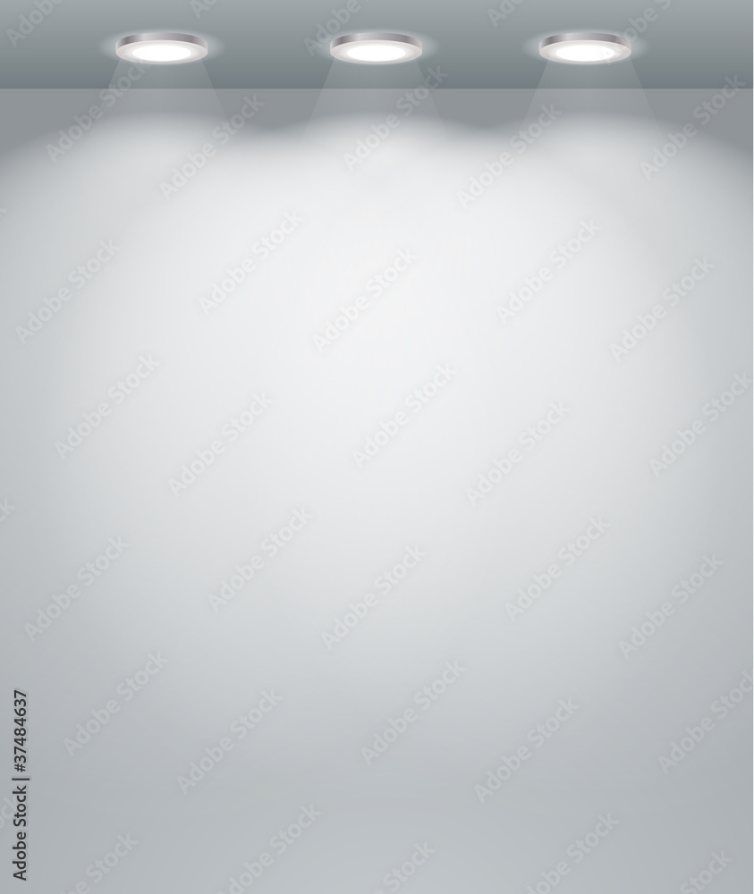 Aufkleber illuminated empty wall template