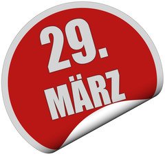 Sticker rot rund curl unten 29. MÄRZ