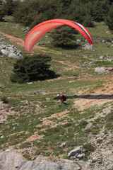 décollage de parapente