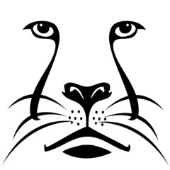 Lion face silhouette
