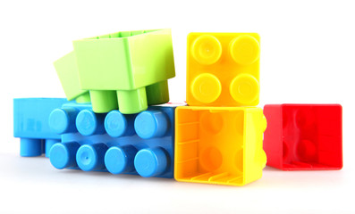 Naklejka premium Plastic building blocks