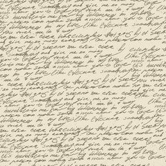 Abstract handwriting on old vintage paper. Seamless pattern, vec - obrazy, fototapety, plakaty