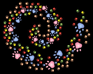 paw print spiral