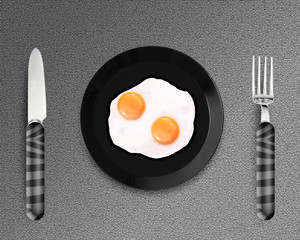 Two fried eggs on a Plate