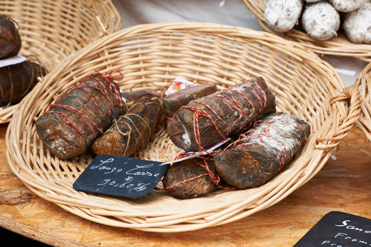 Special sausage at Provence market
